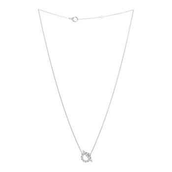 HERMES 18K White Gold Diamond Finesse Pendant Necklace