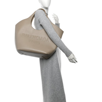 BALENCIAGA Smooth Calfskin Mary Kate Tote Taupe