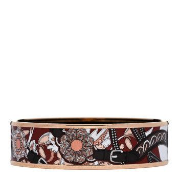 HERMES Enamel Printed Wide Festival des Amazones Bracelet 70 Collectionneur