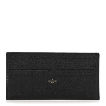 LOUIS VUITTON Calfskin Felicie Chain Wallet Card Holder Insert Black