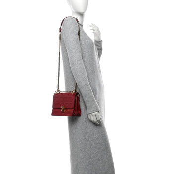 FENDI Vitello Liberty FF 1974 Embossed Small Kan I Shoulder Bag Fragola