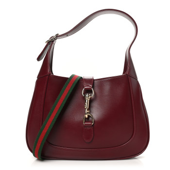 GUCCI Calfskin Small Jackie Shoulder Bag Rosso Ancora