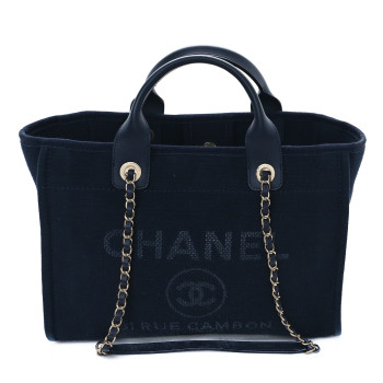 CHANEL Mixed Fibers Small Deauville Tote Black