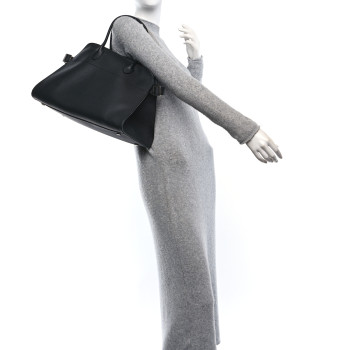 THE ROW Matte Grained Calfskin Soft Margaux 15 Black