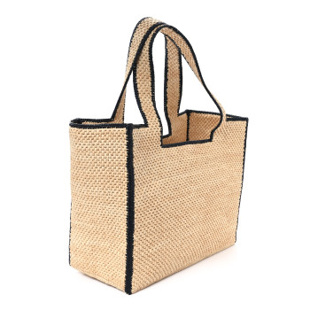 LOEWE Raffia Large Paula's Ibiza Logo Tote Natural Tan