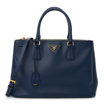PRADA Saffiano Medium Galleria Double Zip Tote Bluette