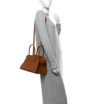 THE ROW Polished Saddle Calfskin Soft Margaux 10 Bag Cuir