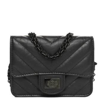 CHANEL Aged Calfskin Chevron Quilted Reissue Belt Bag Black