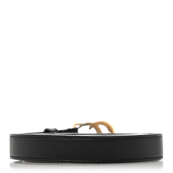 GUCCI Calfskin Double G 20mm Belt 90 36 Black