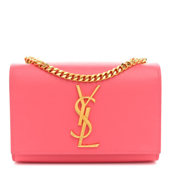 SAINT LAURENT Grain De Poudre Small Monogram Kate Satchel Bubblegum