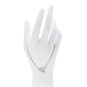 CHRISTIAN DIOR Metal Logo Bracelet Silver