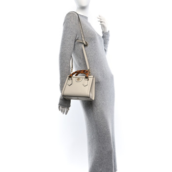 GUCCI Wonka Grain Calfskin Mini Diana Tote Bag Mystic White