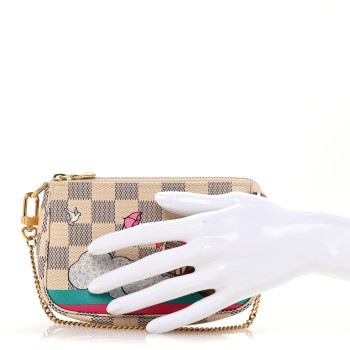 LOUIS VUITTON Damier Azur 2015 Christmas Animation Mini Pochette Accessories