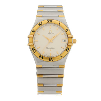 OMEGA Stainless Steel 18K Yellow Gold 33mm Constellation Quartz Watch White 1312.30