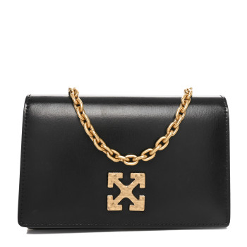 OFF-WHITE Calfskin Jitney 0.5 Shoulder Bag Black