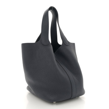 HERMES Taurillon Clemence Picotin Lock 18 PM Bleu Nuit