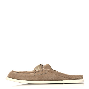 CHRISTIAN DIOR Suede Goatskin Boy Loafer Mule 39 Rope Beige