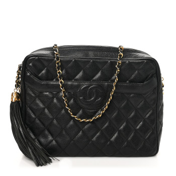 CHANEL Caviar Quilted Camera Case Black
