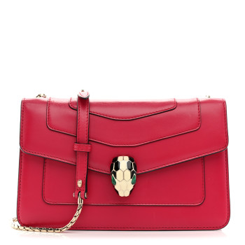 BULGARI Calfskin Serpenti Forever Crossbody Bag Pink