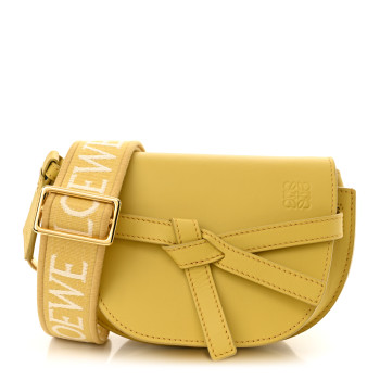 LOEWE Calfskin Jacquard Mini Gate Dual Bag Dark Yellow