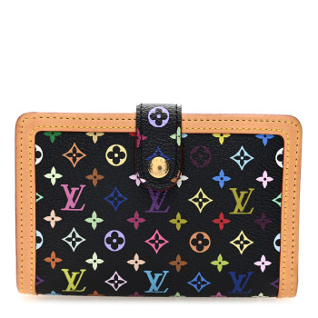 LOUIS VUITTON Monogram Multicolor French Purse Wallet Black