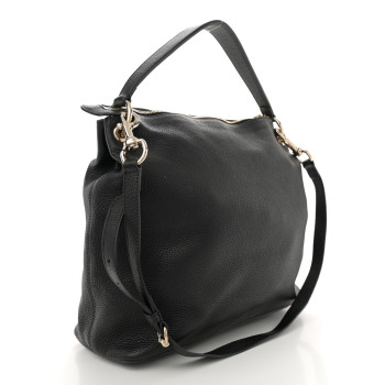 GUCCI Pebbled Calfskin Large Soho Hobo Black