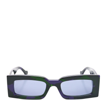 GUCCI Acetate Rectangular Sunglasses GG1425S Havana Purple Green