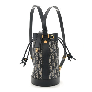CHRISTIAN DIOR Oblique Small Drawstring Backpack Blue