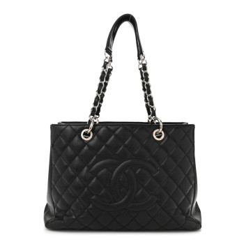 CHANEL Caviar Quilted Grand Shopping Tote GST Black