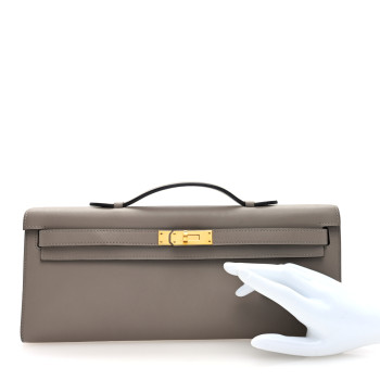 HERMES Swift Kelly Cut Clutch Pochette Gris Asphalte