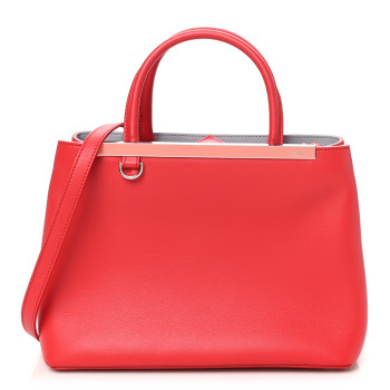 FENDI Vitello Dolce Century Petite 2Jours Tote Fiamma Ardesia