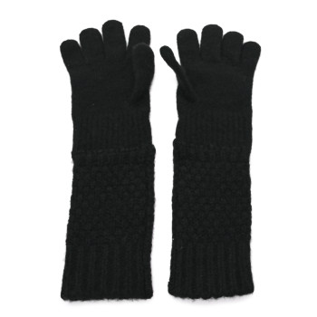 CHANEL Cashmere Silk CC Gloves Black