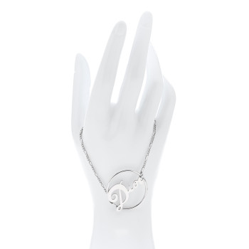 CHRISTIAN DIOR Metal Logo Bracelet Silver