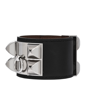 HERMES Box Collier De Chien CDC Bracelet S  Black