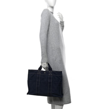 HERMES Canvas Fourre Tout MM Navy