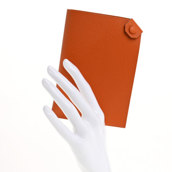 HERMES Epsom Tarmac PM Passport Holder Orange