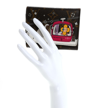 LOUIS VUITTON Monogram 2019 Christmas Animation Victorine Wallet Fuchsia