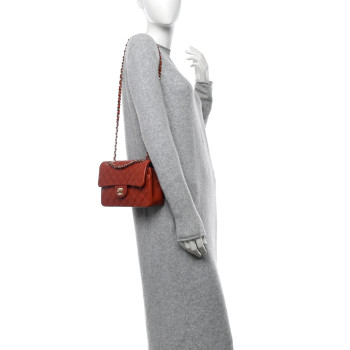CHANEL Lambskin Quilted Small Double Flap Red