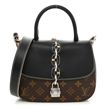LOUIS VUITTON Calfskin Monogram Chain It Bag PM Black