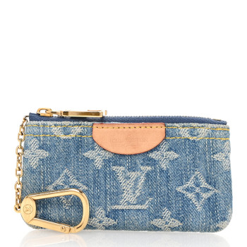 LOUIS VUITTON Monogram Denim Key Pouch Denim Blue