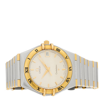 OMEGA Stainless Steel 18K Yellow Gold 33mm Constellation Quartz Watch White 1312.30