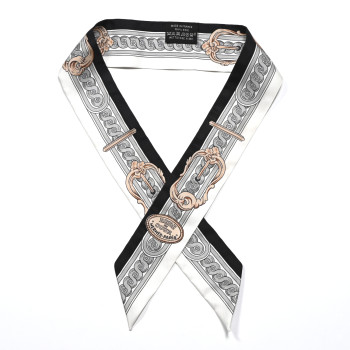 HERMES Silk Bride De Cour Twilly Black White Or Rose