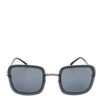 CHANEL Chain Square Sunglasses 4244 Black