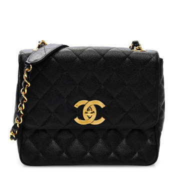 CHANEL Caviar Quilted XL Single Flap Black