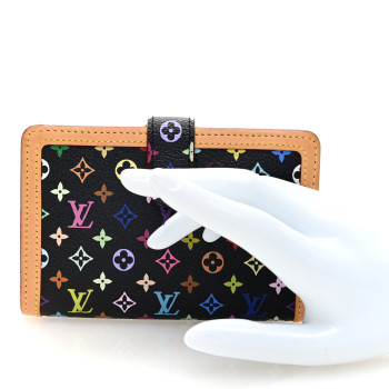 LOUIS VUITTON Monogram Multicolor French Purse Wallet Black