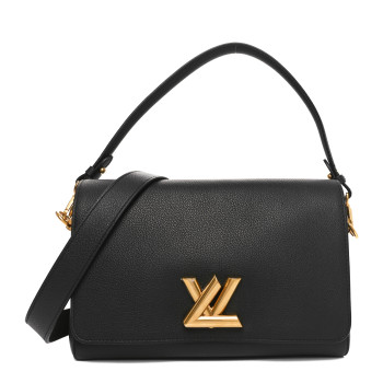 LOUIS VUITTON Calfskin Soft Twist Shoulder Bag Black