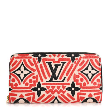 LOUIS VUITTON Monogram Giant Crafty Zippy Wallet Creme Rouge Black