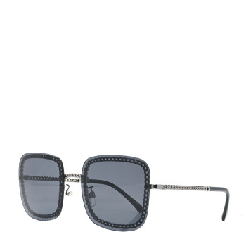 CHANEL Chain Square Sunglasses 4244 Black