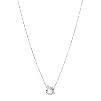 HERMES 18K White Gold Diamond Finesse Pendant Necklace