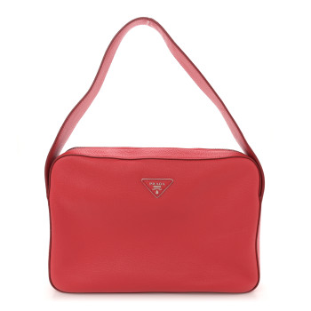 PRADA Vitello Phenix Hobo Rosso
